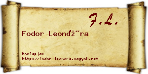 Fodor Leonóra névjegykártya
